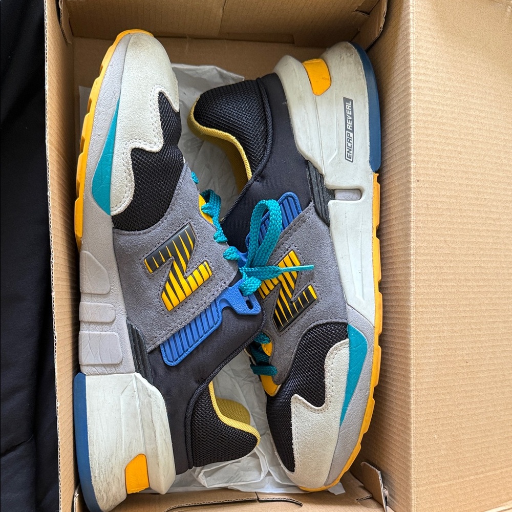 New Balance Kids Sneakers - Black, Gray, Yellow, Teal